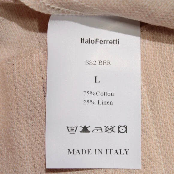 Italo Ferretti NWT Chino / Bermuda Shorts Size L Light Orange Cotton & Linen